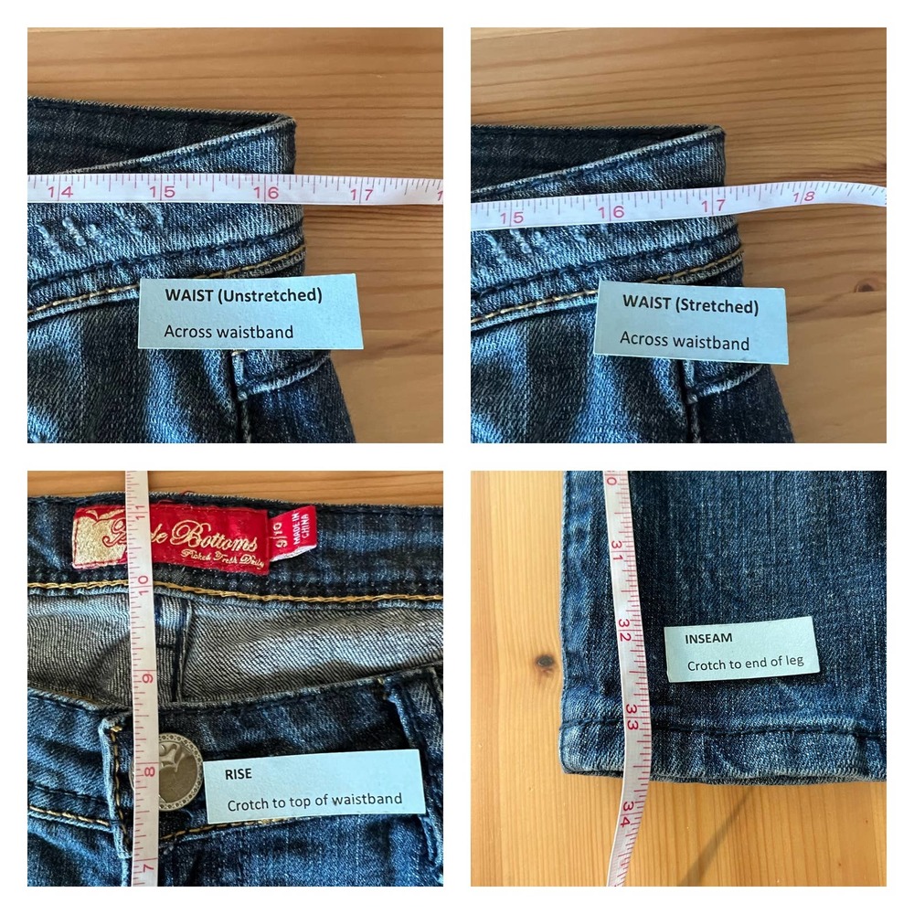 Apple Bottom Jeans Y2K Embellished Size 9 / 10 Skinny Rhinestone Distressed - Picture 4 of 6